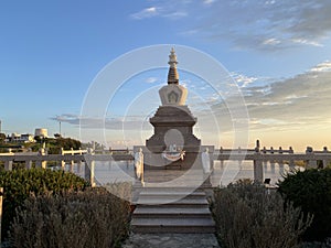 Buddhist stupa in Salir, Algarve, south of Portugal photo