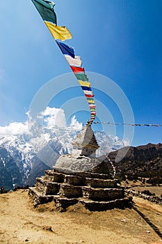 Buddhist stupa at Namche Bazaar, Nepal