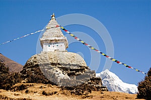 Buddhist stupa at Namche Bazaar, Nepal