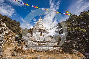 Buddhist stupa near Pangboche village, Nepal