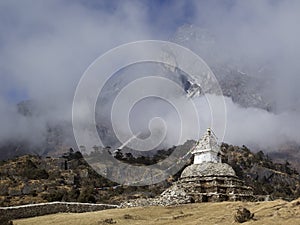 Buddhist stupa in Sagarmatha region, Himalaya, Nepal