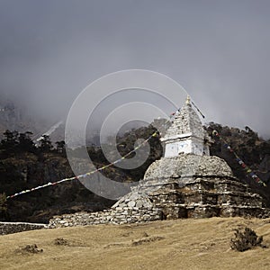 Buddhist stupa in Sagarmatha region, Himalaya, Nepal