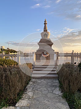 Buddhist stupa in Salir, Algarve, south of Portugal photo