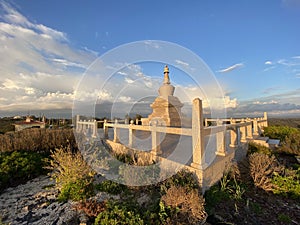 Buddhist stupa in Salir, Algarve, south of Portugal photo