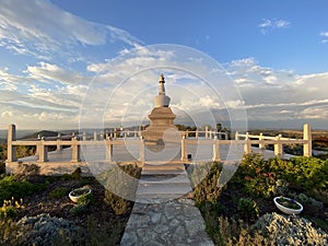 Buddhist stupa in Salir, Algarve, south of Portugal photo