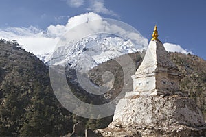 Buddhist Stupa on the Way to Everest Base Camp. Nepal