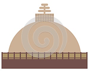 Buddhist stupa on a white background