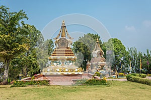 Buddhist stupas in Kopan monastery, Kathmandu, Nepal. photo