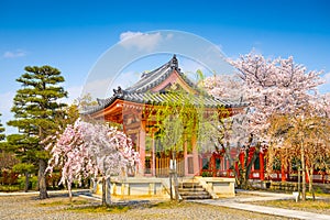 Buddhist Temple Bellhouse in Spring