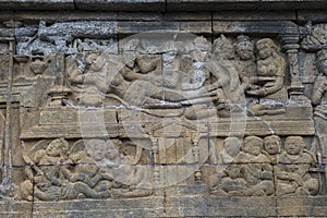 Buddhist temple of Borobudur, Stone reliefs, Java