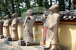 Buddhist temple in Busan in summer