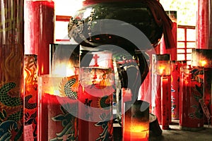 Buddhist temple candles
