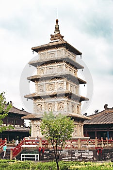 Buddhist temple in China, traveling and ancient toursim photo