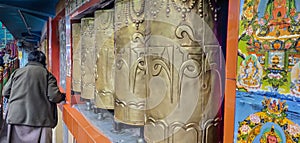 A Buddhist temple with devotee