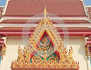 Buddhist temple gable with apex