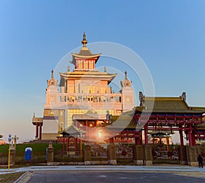 Buddhist temple Golden Abode of Buddha Shakyamuni in Elista, Republic of Kalmykia, Russia