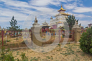 Buddhist temple The Golden Abode of the Buddha Shakyamuni in Elista, Russ