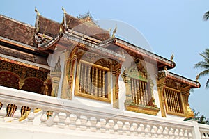 buddhist temple (haw pha bang) in luang prabang (laos)