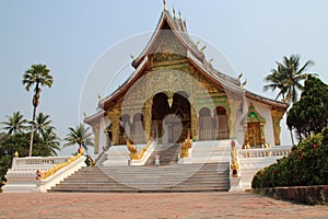 buddhist temple (haw pha bang) in luang prabang (laos)