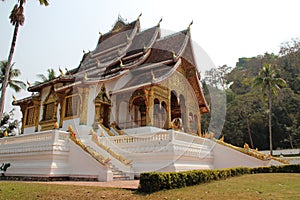 buddhist temple (haw pha bang) in luang prabang (laos)