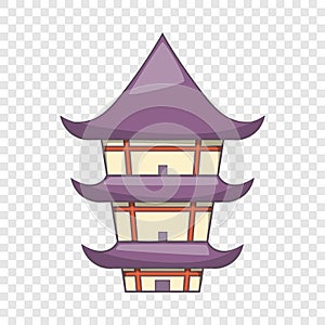 Buddhist temple icon, cartoon style