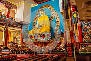 Buddhist temple interior.