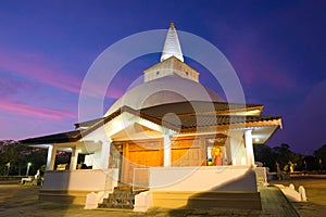 Buddhist temple at Mirisawetiya Dagoba, evening. Anuradhapura photo