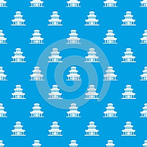 Buddhist temple pattern seamless blue