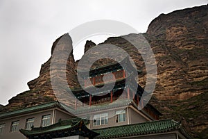 Buddhist Temple Rock Canyon Lanzhou Gansu China