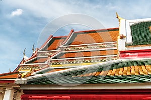 Buddhist temple roof, Bangkok, Thailand