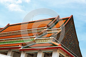 Buddhist temple roof, Bangkok, Thailand