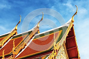 Buddhist temple roof, Bangkok, Thailand