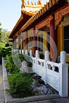 Buddhist temple side view