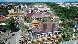 Buddhist temple in Siem reap in Cambodia seen from the sky