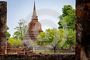 Buddhist temple in Sukhothai historical park, Thailand