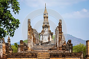 Buddhist temple in Sukhothai historical park, Thailand