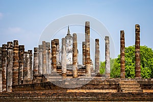 Buddhist temple in Sukhothai historical park, Thailand