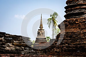 Buddhist temple in Sukhothai historical park, Thailand