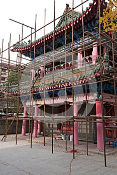 Buddhist temple under renovation