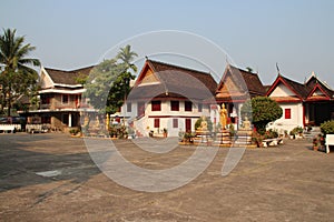 buddhist temple (wat may souvannaphouma ham) in luang prabang (laos)