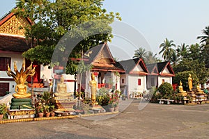 buddhist temple (wat may souvannaphouma ham) in luang prabang (laos)