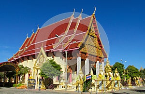 Buddhist Temple Wat pagoda in Thailand, thai traditional religious arcitecture
