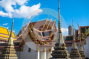 Buddhist temple Wat Phra Chetuphon Wat Pho exterior in Bangkok, Thailand