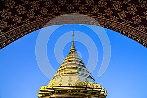 Buddhist Temple (Wat Phra That Doi Suthep), Chiang Mai, Landmark and tourist attractions in Thailand.