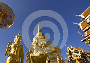 Buddhist temple is Wat Phra That Doi Suthep in Chiang Mai, Thailand