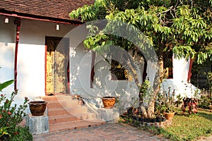 buddhist temple (wat xieng mouane) in luang prabang (laos)