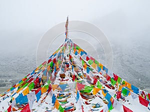 Buddhist tibetan prayer flags