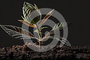 A budding plant, the first signs of life