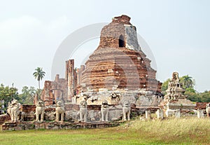 Buddism heritage temple architecture of Ayuthaya,Thailand