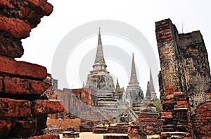 Buddism pagoda at ancient remains photo
